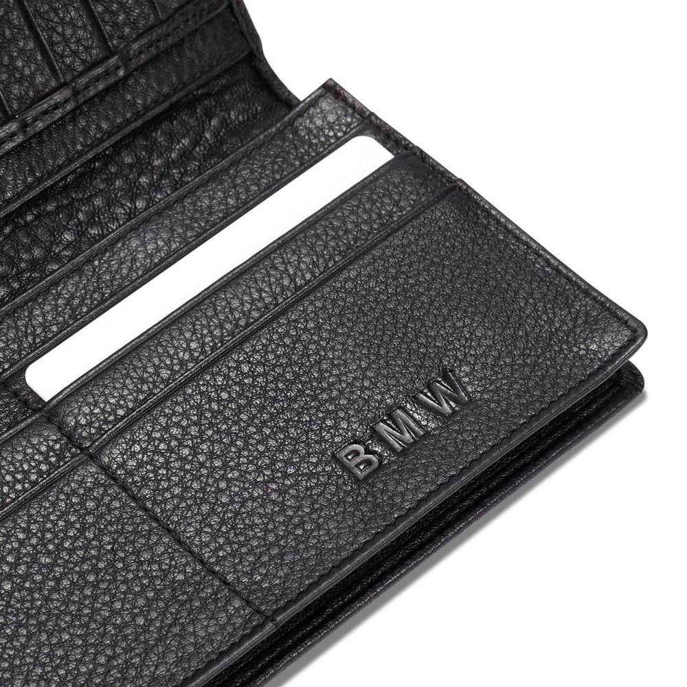 Men's Leather Plain Bi-Fold Long Wallet